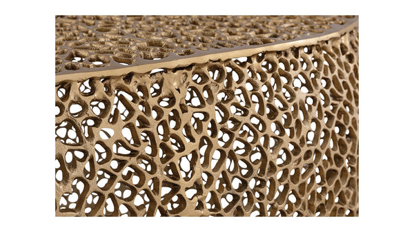 English Elm T3601-50 Oval Coffee Table with Cast Aluminum Frame, Sleek Modern Contemporary Centerpiece for Living Rooms Gold B009140732