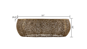 English Elm T3601-50 Oval Coffee Table — Sleek Cast Aluminum Frame, Modern Contemporary Centerpiece for Stylish Living Rooms Gold G150108425