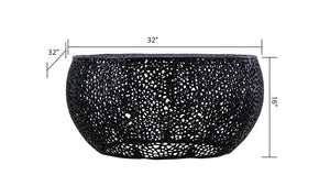 English Elm T3502-32 Modern Round Aluminum Coffee Table – Sleek Cast Frame, Durable Craftsmanship for Stylish Living Room Decor Black B009140728