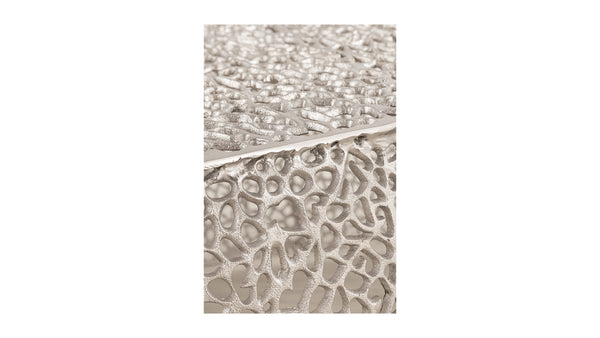 English Elm T3601-50 Oval Coffee Table — Sleek Cast Aluminum Frame, Modern Contemporary Centerpiece for Stylish Living Rooms Silver G150108426