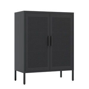 English Elm NO Metal Storage Cabinet with 2 Doors and Adjustable Shelves, Heavy Duty Steel File Cabinet, Secure Wall-Mountable Black W252113562