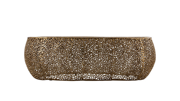 English Elm T3601-50 Oval Coffee Table — Sleek Cast Aluminum Frame, Modern Contemporary Centerpiece for Stylish Living Rooms Gold G150108425