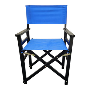 English Elm Folding Populus Wood Director Chair Set of 2 with Breathable Blue Canvas, Foldable, Durable Seating W2297P143112