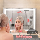 English Elm Led Bathroom Mirror 48X 36 Inch With Lights, Anti-Fog & Dimming Led Bathroom Vanity Mirror