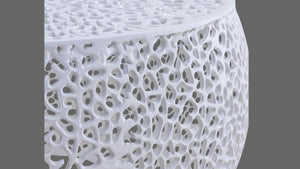 English Elm T3502-32 Modern Round Aluminum Coffee Table – Sleek Cast Frame, Durable Craftsmanship for Stylish Living Room Decor White B009140729