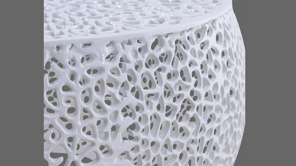 English Elm T3502-32 Modern Round Aluminum Coffee Table – Sleek Cast Frame, Durable Craftsmanship for Stylish Living Room Decor White B009140729