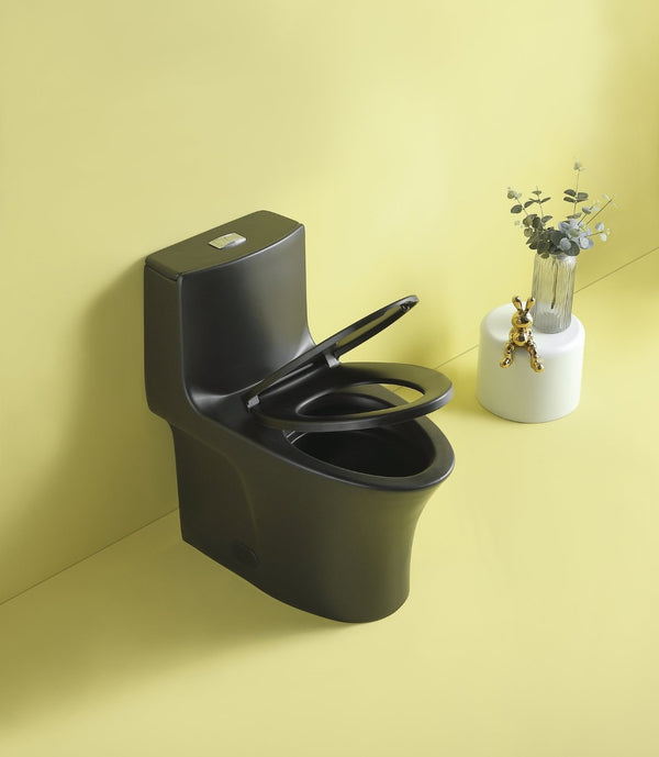 English Elm Toilet Seat Cover Elongated Matte Black Antimicrobial Modern Bathroom Upgrade W1920P224545