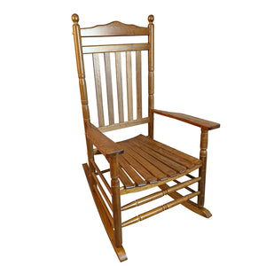 English Elm BALCONY Solid Hardwood Adult Rocking Chair for Porch with Wide Seat, Armrests & Sturdy Slatted Back Oak 46.46 L x 24.41 W x 3.74 H W2297P143349
