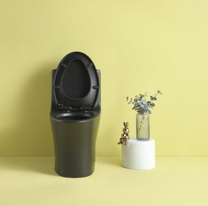 English Elm Toilet Seat Cover Elongated Matte Black Antimicrobial Modern Bathroom Upgrade W1920P224545