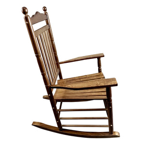 English Elm BALCONY Solid Hardwood Adult Rocking Chair for Porch with Wide Seat, Armrests & Sturdy Slatted Back Oak 46.46 L x 24.41 W x 3.74 H W2297P143349