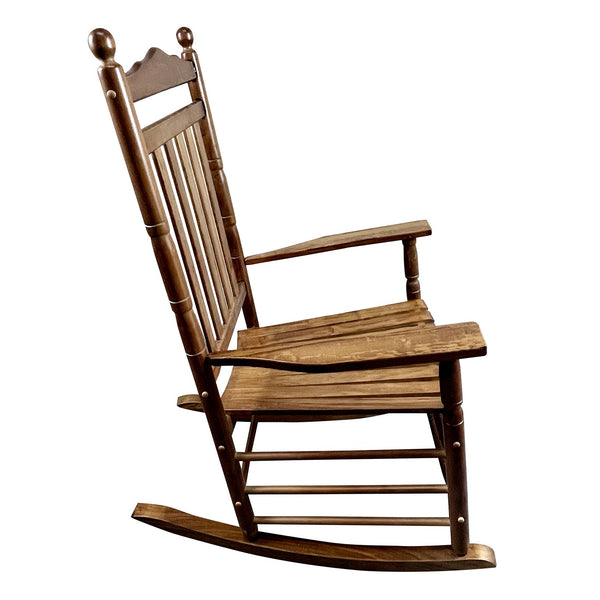 English Elm BALCONY Solid Hardwood Adult Rocking Chair for Porch with Wide Seat, Armrests & Sturdy Slatted Back Oak 46.46 L x 24.41 W x 3.74 H W2297P143349