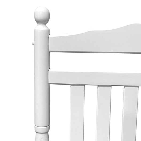 English Elm BALCONY Solid Hardwood Adult Rocking Chair for Porch with Wide Seat, Armrests & Sturdy Slatted Back White 46.46 L x 24.41 W x 3.74 H W2297P143351