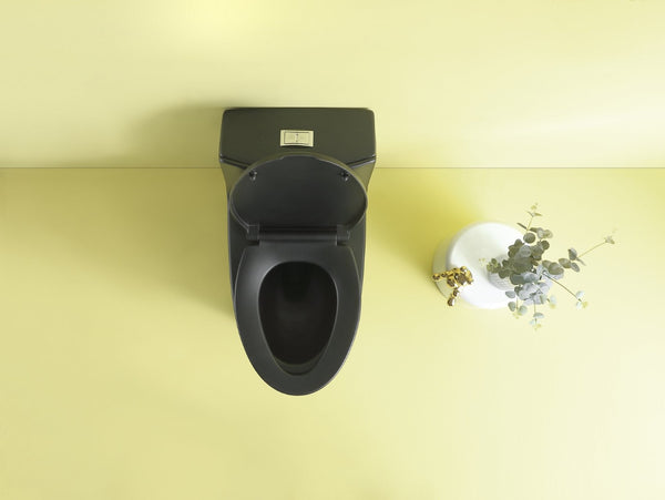 English Elm Toilet Tank Cover Matte Black Sculptural Replacement for Modern Minimalist Bathrooms W1920P309185