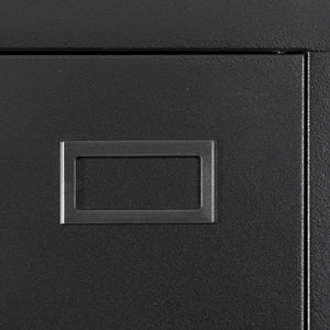 English Elm High Steel Storage Cabinet with Lockable Double Doors, Heavy-Duty Shelves, Quiet Magnetic Closure Black W252126639