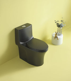 English Elm Toilet Tank Cover Matte Black Sculptural Replacement for Modern Minimalist Bathrooms W1920P309185