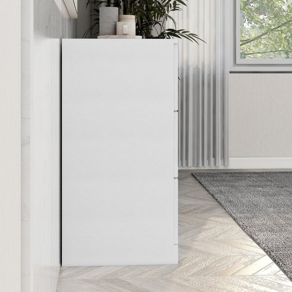 English Elm Modern Six Drawer Wide Chest Matte Hardware Bedroom Closet Organizer Storage Unit Antique White W1785P379411