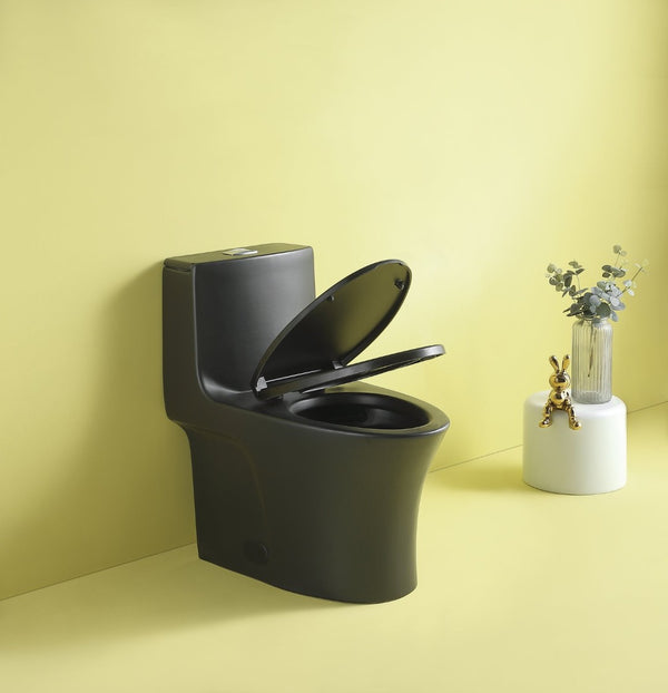English Elm Toilet Seat Cover Elongated Matte Black Antimicrobial Modern Bathroom Upgrade W1920P224545