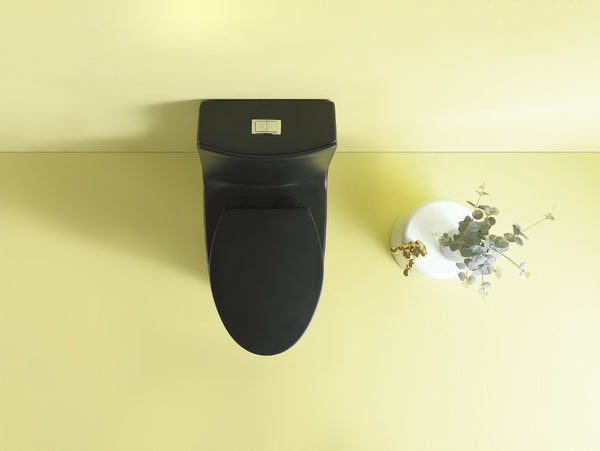 English Elm Toilet Tank Cover Matte Black Sculptural Replacement for Modern Minimalist Bathrooms W1920P309185