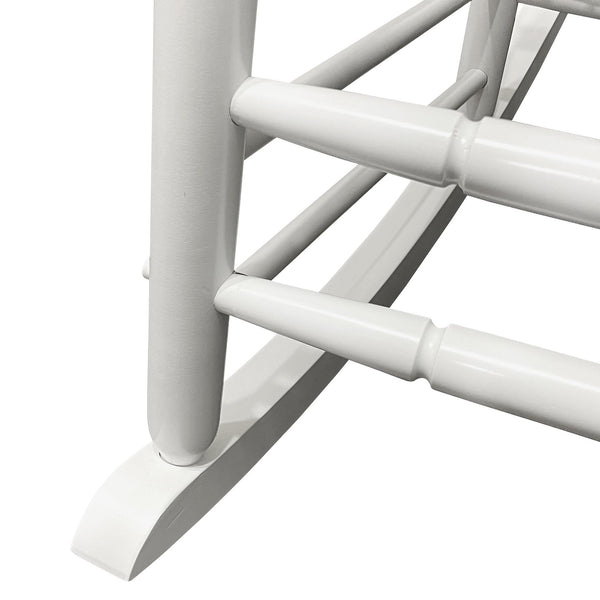 English Elm BALCONY Solid Hardwood Adult Rocking Chair for Porch with Wide Seat, Armrests & Sturdy Slatted Back White 46.46 L x 24.41 W x 3.74 H W2297P143351