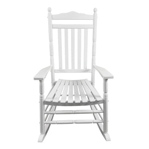 English Elm BALCONY Solid Hardwood Adult Rocking Chair for Porch with Wide Seat, Armrests & Sturdy Slatted Back White 46.46 L x 24.41 W x 3.74 H W2297P143351