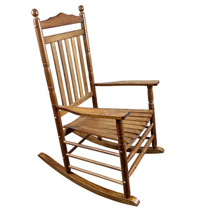 English Elm BALCONY Solid Hardwood Adult Rocking Chair for Porch with Wide Seat, Armrests & Sturdy Slatted Back Oak 46.46 L x 24.41 W x 3.74 H W2297P143349