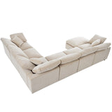 English Elm Oversized Modular Sectional Sofa With Ottoman L Shaped Corner Sectional For Living Room, Office, Spacious Space