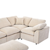 English Elm Oversized Modular Sectional Sofa With Ottoman L Shaped Corner Sectional For Living Room, Office, Spacious Space