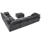 English Elm Oversized Modular Sectional Sofa With Ottoman L Shaped Corner Sectional For Living Room, Office, Spacious Space