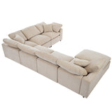 English Elm Oversized Modular Sectional Sofa With Ottoman L Shaped Corner Sectional For Living Room, Office, Spacious Space