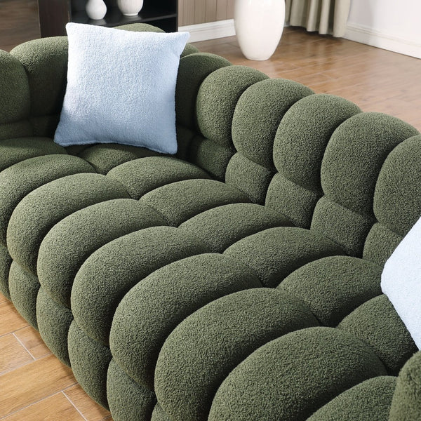 English Elm 102 Inch Linen Modular Sectional Sofa with Hidden Storage and Cloud Cushion Comfort W1099S00076