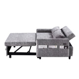 English Elm 55.1" Pull Out Sleep Sofa Bed Loveseats Sofa Couch With Adjsutable Backrest, Storage Pockets, 2 Soft Pillows, Usb Ports For Living Room, Bedroom, Apartment, Office,Grey (Old Sku Wf307821Aae)