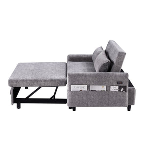 English Elm Sku Convertible Sleeper Sofa with Storage Drawer Ottoman Usb Ports Studio Ready N719P185195E