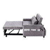 English Elm 55.1" Pull Out Sleep Sofa Bed Loveseats Sofa Couch With Adjsutable Backrest, Storage Pockets, 2 Soft Pillows, Usb Ports For Living Room, Bedroom, Apartment, Office,Grey (Old Sku:Wf315689Aae)