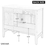 English Elm [Video] 36" Bathroom Vanity With Ceramic Basin, Bathroom Storage Cabinet With Two Doors and Drawers, Solid Frame, Metal Handles, White