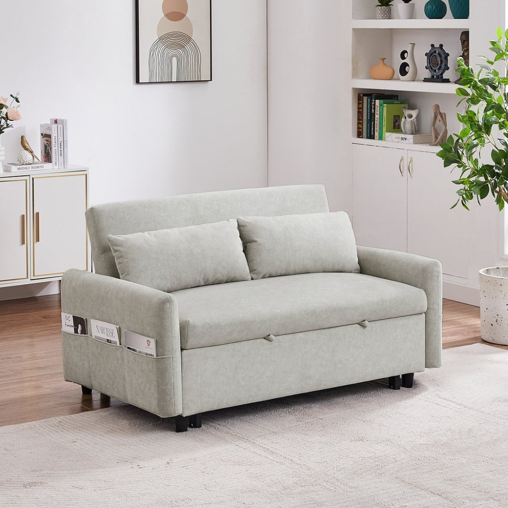 English Elm Sku Convertible Sleeper Sofa with Storage Drawer Ottoman Usb Ports Studio Ready N719P185195A