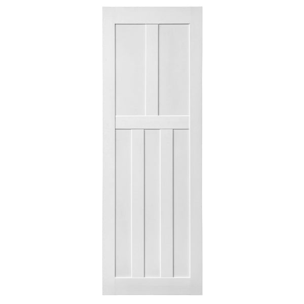 English Elm Crazy Elf Triple Primed Barn Door Slab with Sliding Hardware Kit for Modern Interiors W936S00024