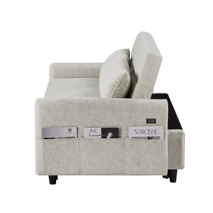 English Elm Sku Convertible Sleeper Sofa with Storage Drawer Ottoman Usb Ports Studio Ready N719P185195A