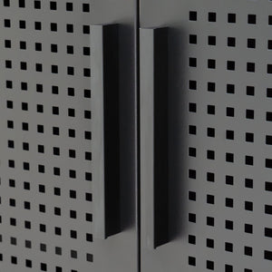 English Elm NO Metal Storage Cabinet with 2 Doors and Adjustable Shelves, Heavy Duty Steel File Cabinet, Secure Wall-Mountable Black W252113562