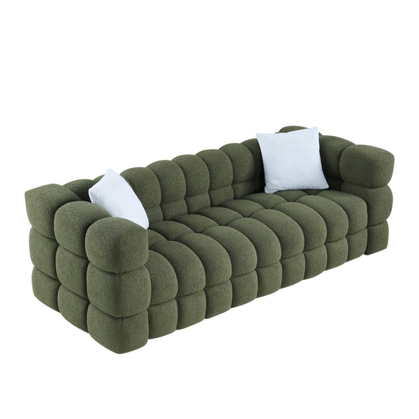 English Elm 102 Inch Linen Modular Sectional Sofa with Hidden Storage and Cloud Cushion Comfort W1099S00076