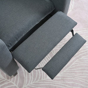 English Elm Recliner Chair with Phone Holder Cup Storage Push Back Fabric Seat for Living Room Grey W680131614