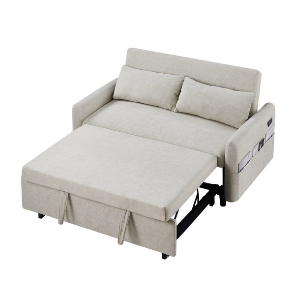 English Elm Sku Convertible Sleeper Sofa with Storage Drawer Ottoman Usb Ports Studio Ready N719P185195A