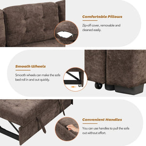 English Elm 82.6" Velveteen L-shaped Sleeper Sectional with Usb Ports and Power Sockets for Living Room SG001230AAD