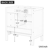 English Elm 30" Bathroom Vanity Base Only, Solid Wood Frame, Bathroom Storage Cabinet With Doors and Drawers, White