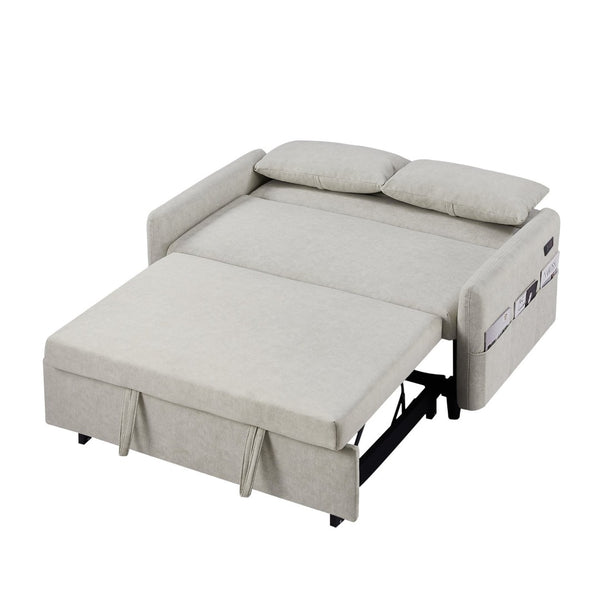 English Elm Sku Convertible Sleeper Sofa with Storage Drawer Ottoman Usb Ports Studio Ready N719P185195A