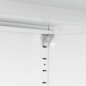 English Elm NO Metal Storage Cabinet with 2 Doors and Adjustable Shelves, Heavy Duty Steel File Cabinet, Secure Wall-Mountable White W252113563