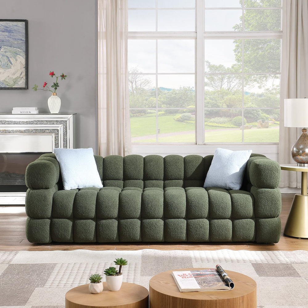 English Elm 102 Inch Linen Modular Sectional Sofa with Hidden Storage and Cloud Cushion Comfort W1099S00076