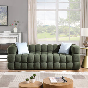 English Elm 102 Inch Linen Modular Sectional Sofa with Hidden Storage and Cloud Cushion Comfort W1099S00076