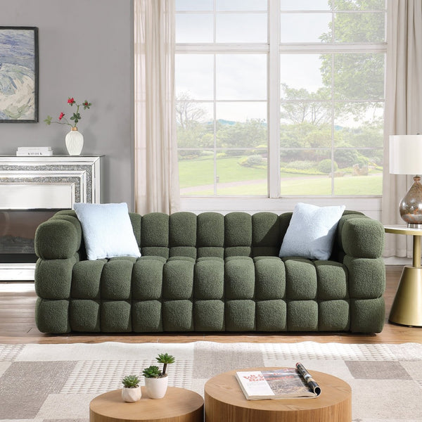 English Elm 102 Inch Linen Modular Sectional Sofa with Hidden Storage and Cloud Cushion Comfort W1099S00076