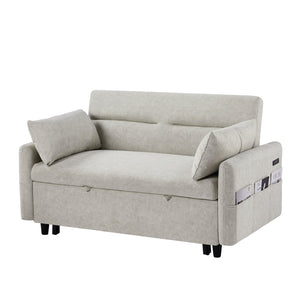 English Elm Sku Convertible Sleeper Sofa with Storage Drawer Ottoman Usb Ports Studio Ready N719P185195A
