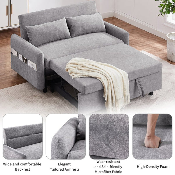 English Elm Sku Convertible Sleeper Sofa with Storage Drawer Ottoman Usb Ports Studio Ready N719P185195E